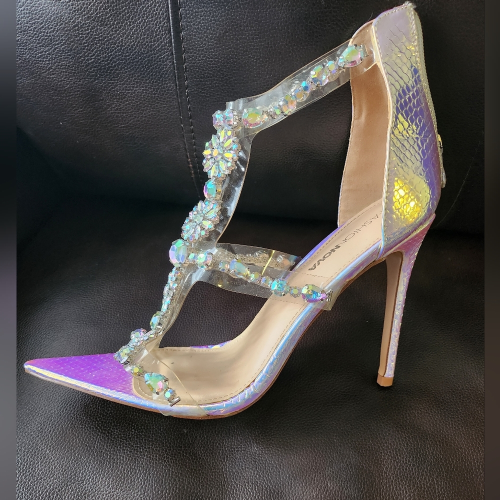 4" heels metallic